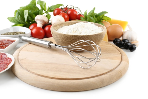 Kitchen scene with fresh ingredients